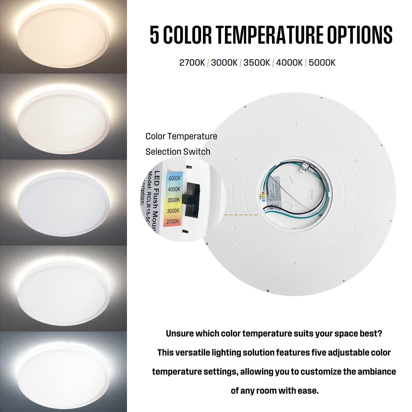 Cedar Hill 15" Ceiling Light 2500 Lumens, 2-Pack