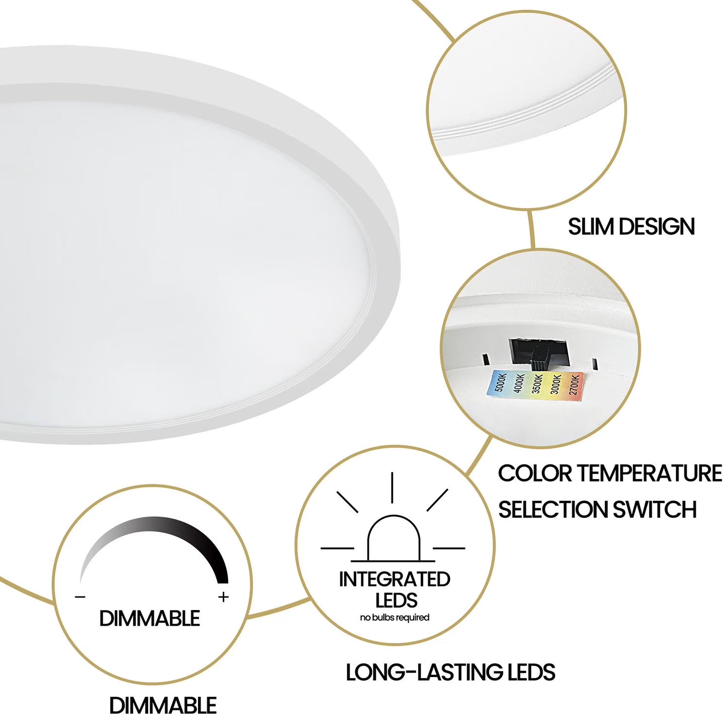 Cedar Hill 15" LED Ceiling Light With Adjustable Color Temperature
