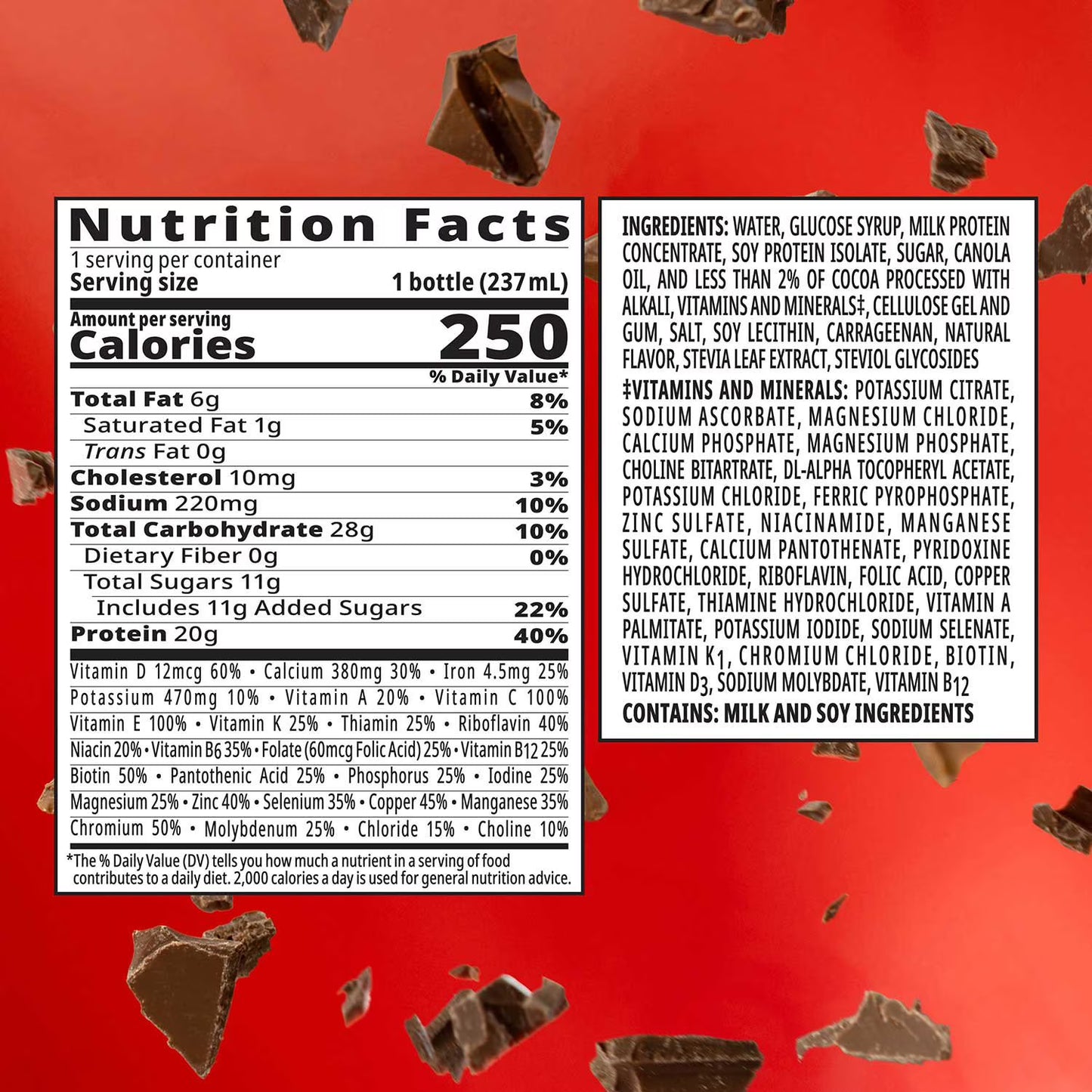 BOOST 20g High Protein Nutritional Drink, Chocolate 8 fl. oz., 28 ct.