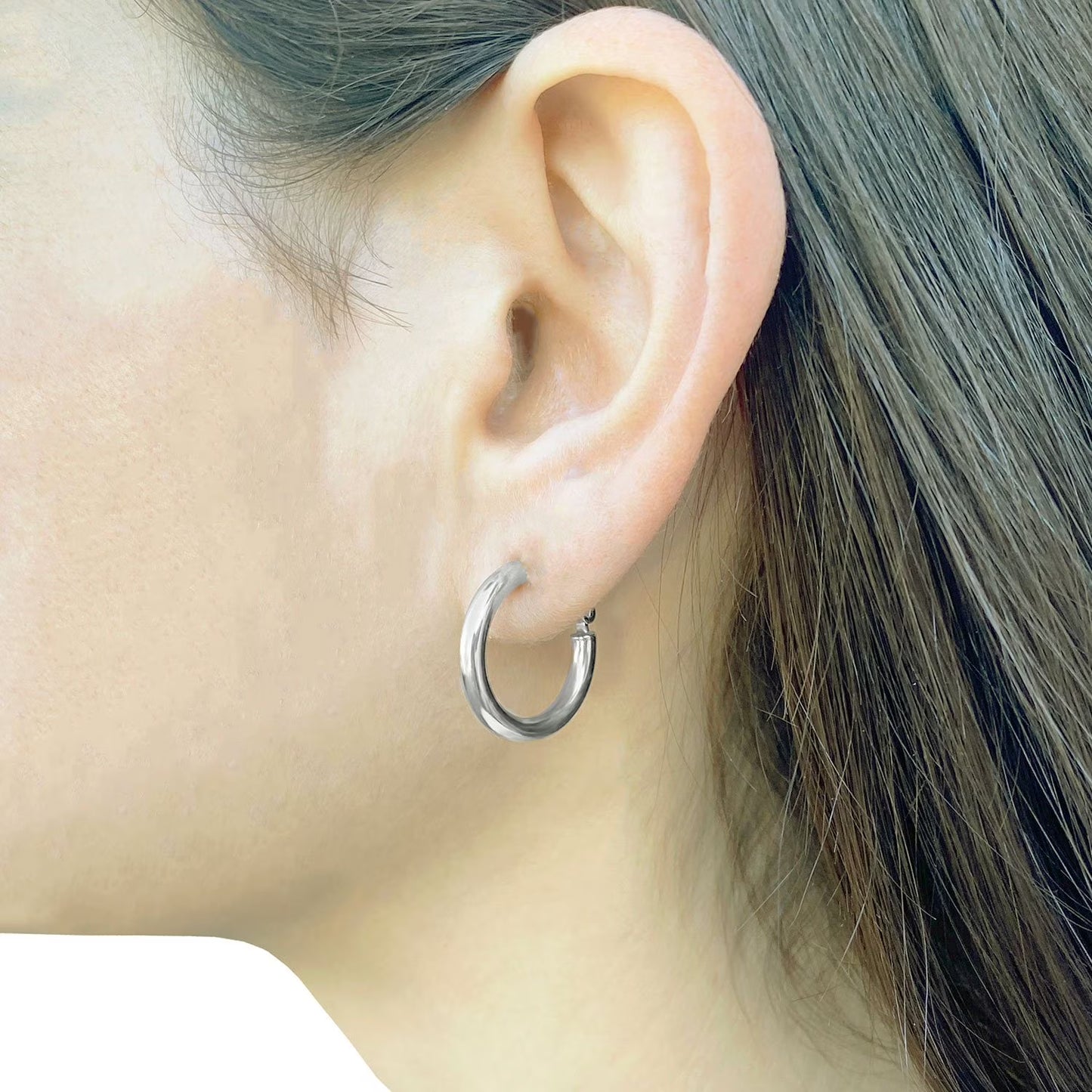 Italian Sterling Silver Hoop Earring Set