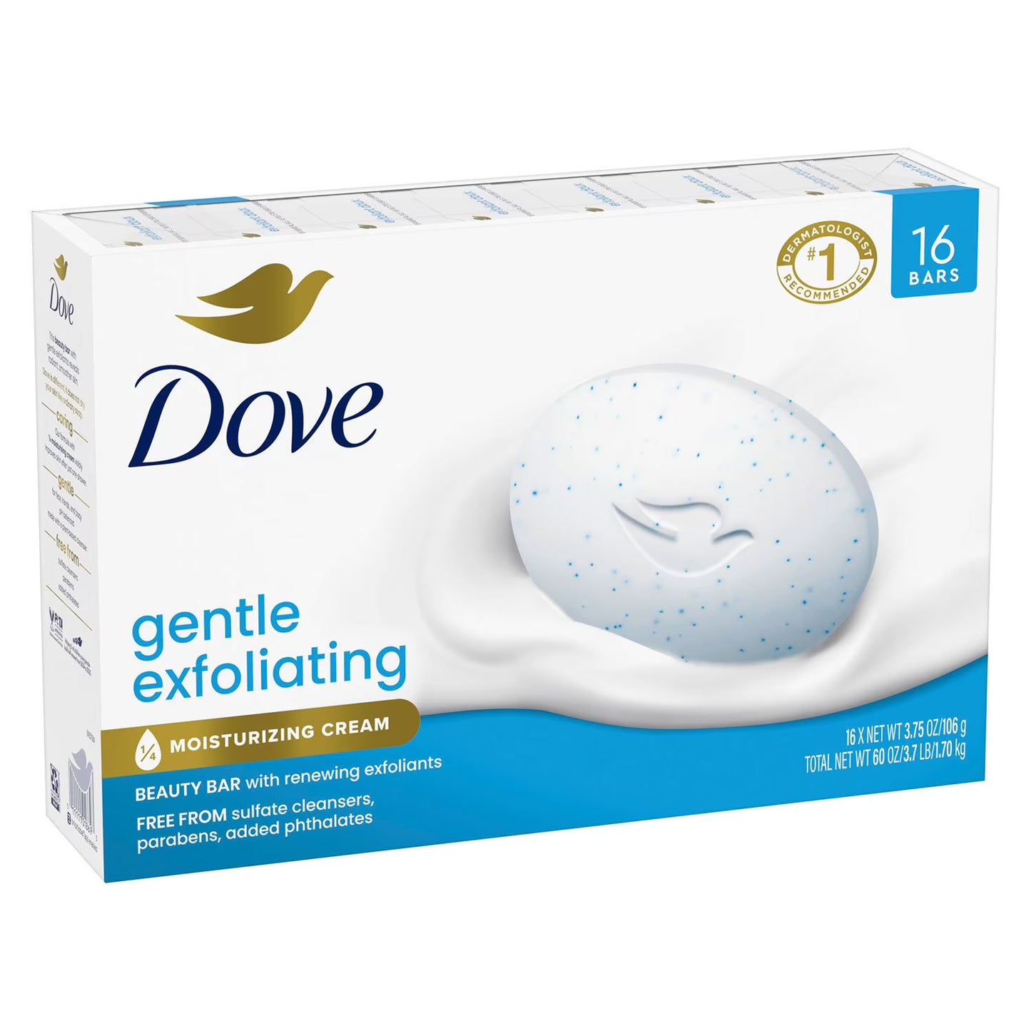 Dove Gentle Exfoliating Bar Soap, 3.75 oz., 16 ct.