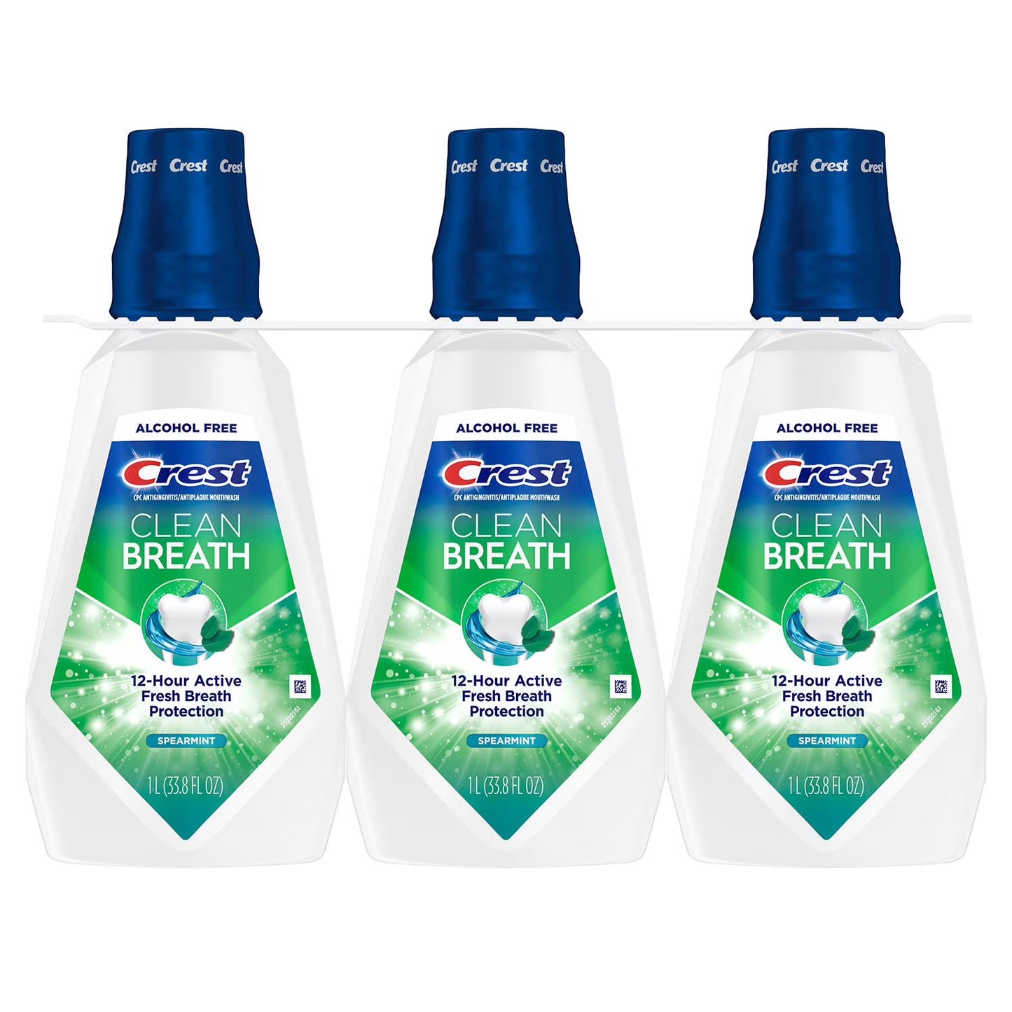 Crest Advantage Clean Breath Mouthwash, Spearmint, 33.8 fl. oz., 3 pk.