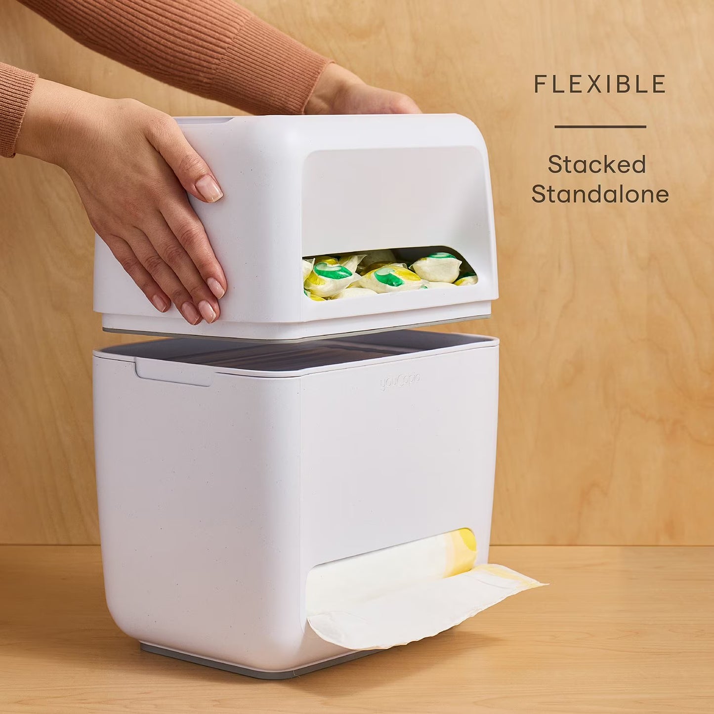 SinkSuite 2-in-1 Under Sink Trash Bag and Dish Pod Organizer