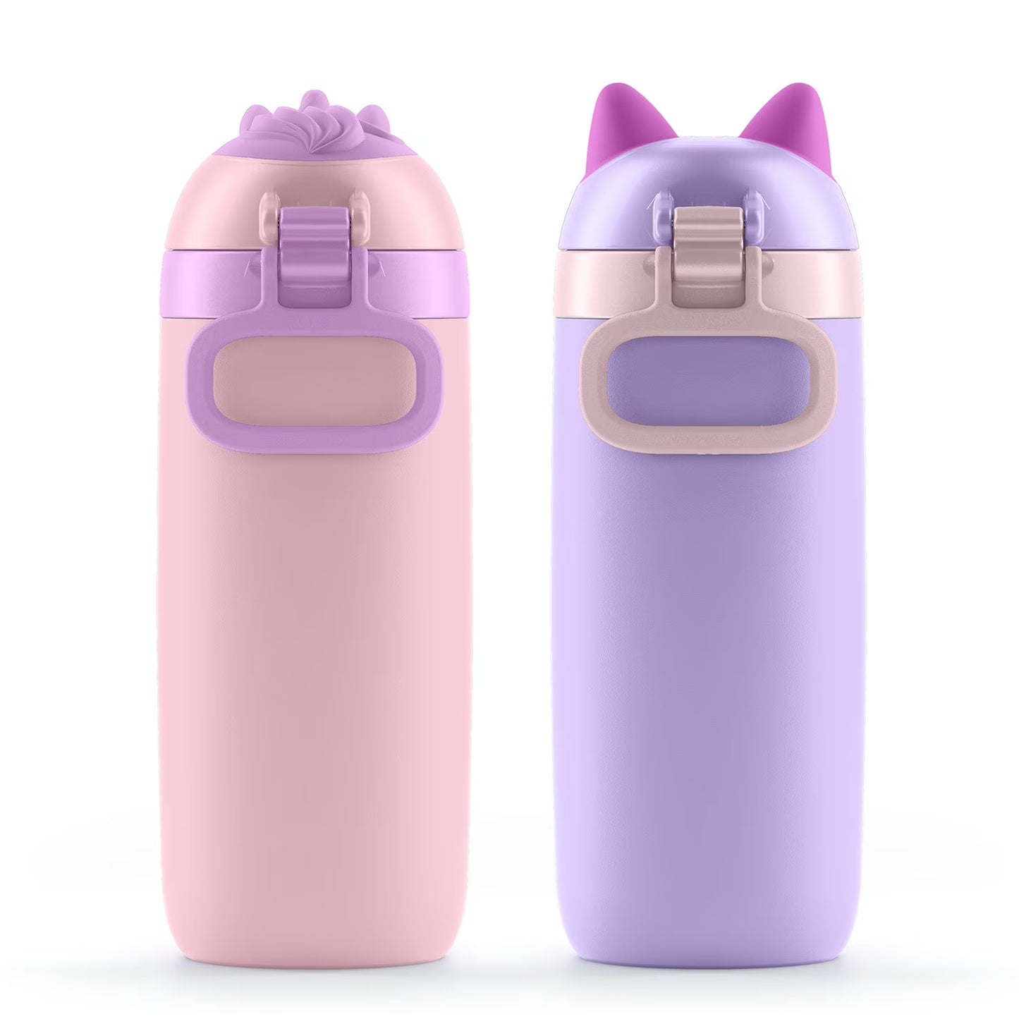 Ello Ellies 2-Pack 12oz Kids Stainless Steel Vacuum Insulated Water Bottle with Straw & Leak-Proof Lid