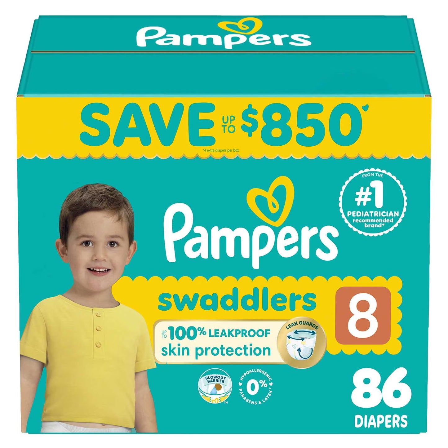 Pampers Swaddlers Diapers, Sizes Newborn-8