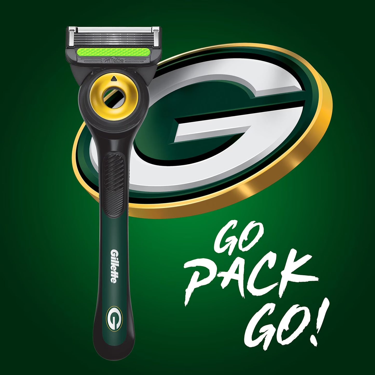 Gillette Labs NFL Green Bay Packers Men's Razor, Handle + 8 Cartridges