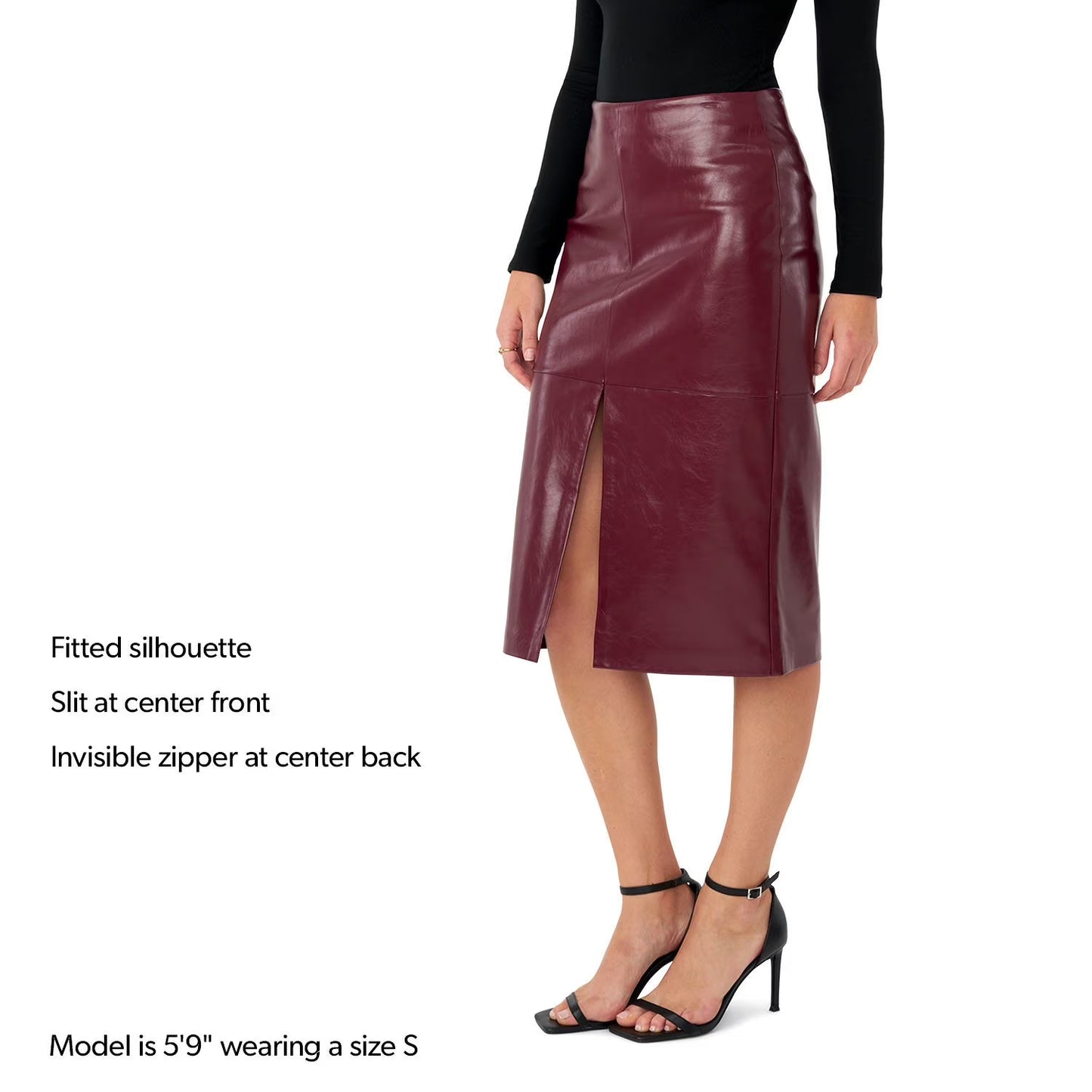 Edited by Hunter McGrady Women's Faux Leather Midi Skirt