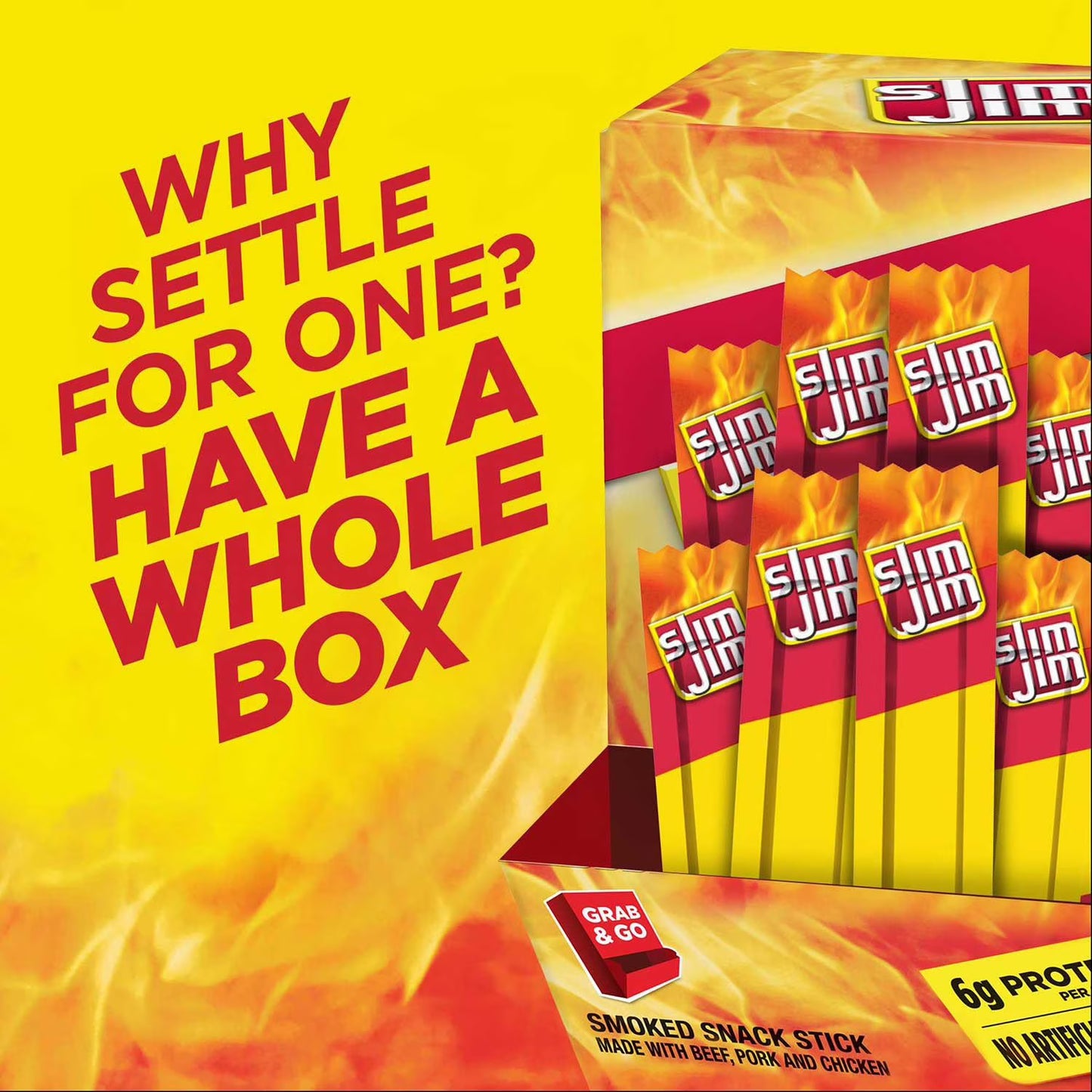 Slim Jim Snack Sized Smoked Meat Sticks, Original Flavor, 0.28 oz., 120 pk.