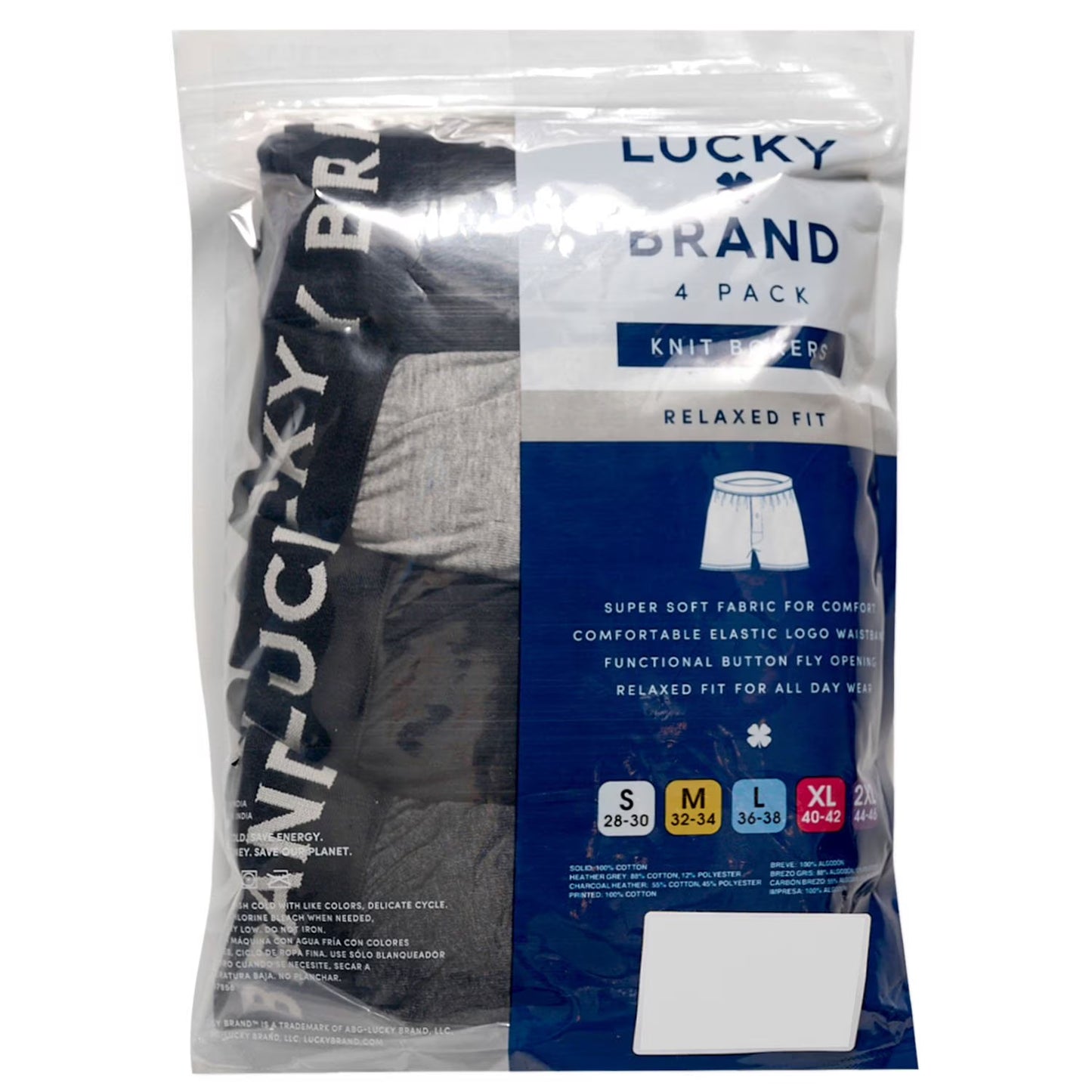 Lucky Brand Men's 4-Pack Knit Boxer