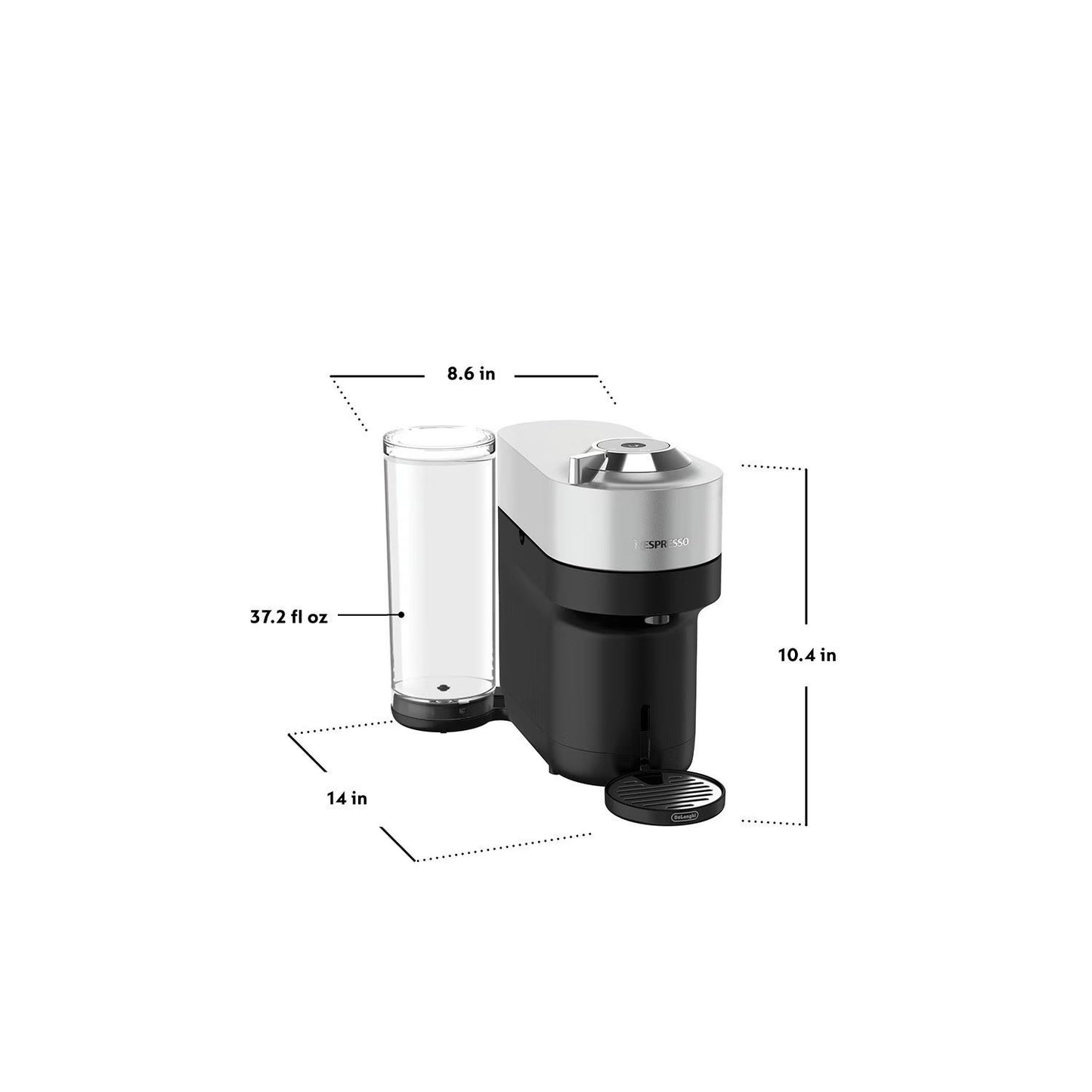 Nespresso Vertuo Pop+ Deluxe Coffee Maker with Milk Frother & Coffee Voucher