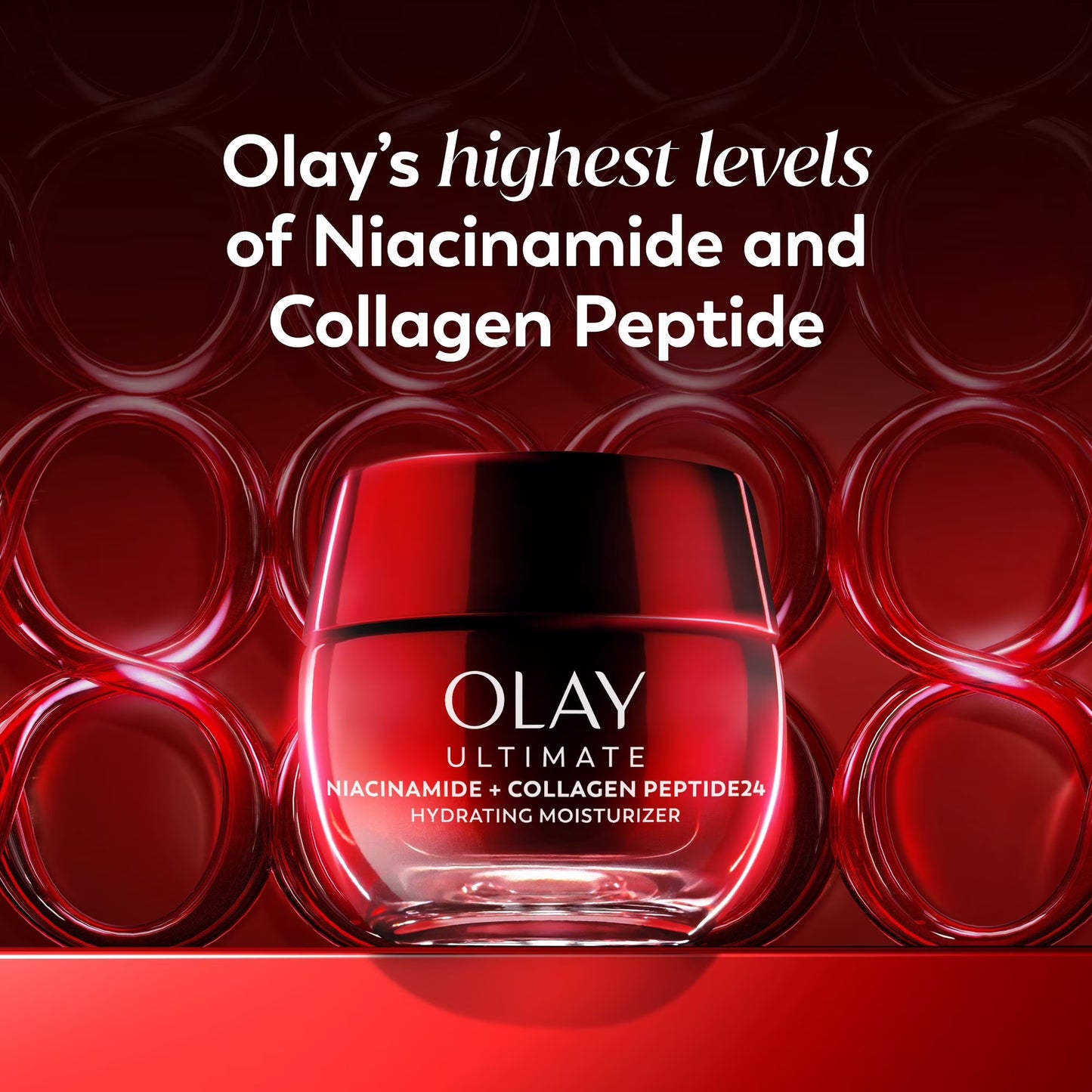 Olay Ultimate Hydrating Moisturizer with Niacinamide, Collagen Peptide, Skincare for Face, 1.7 oz., 2pk