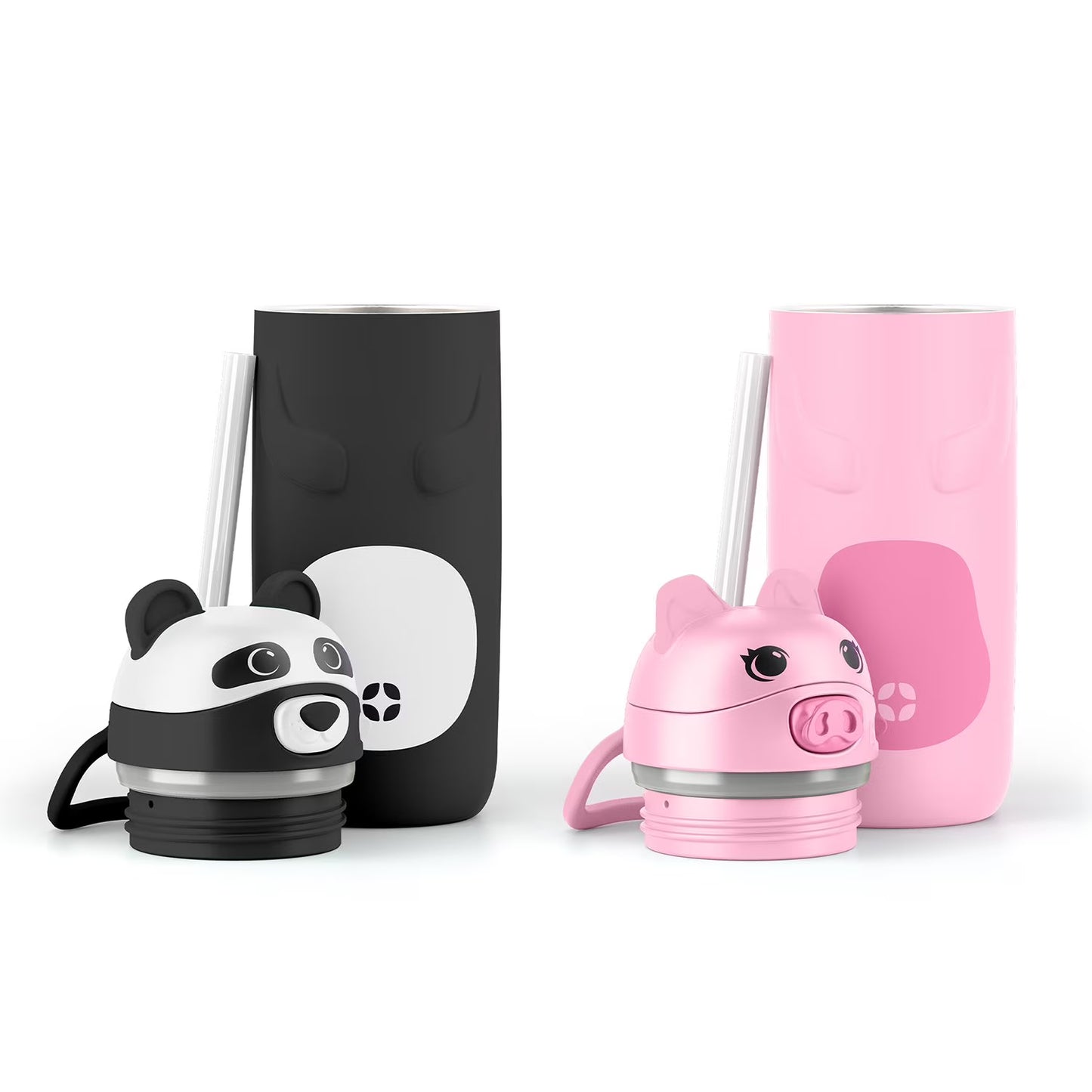 Ello Ellies 2-Pack 12oz Kids Stainless Steel Vacuum Insulated Water Bottle with Straw & Leak-Proof Lid
