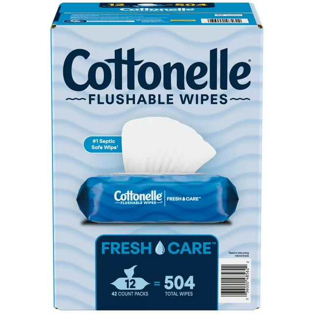 Cottonelle Freshcare Flushable Wipes, 12 ct., 504 wipes