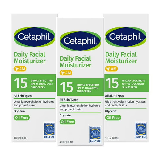 Cetaphil Daily Facial Moisturizer with Sunscreen, SPF 15, 4 fl. oz., 3 pk