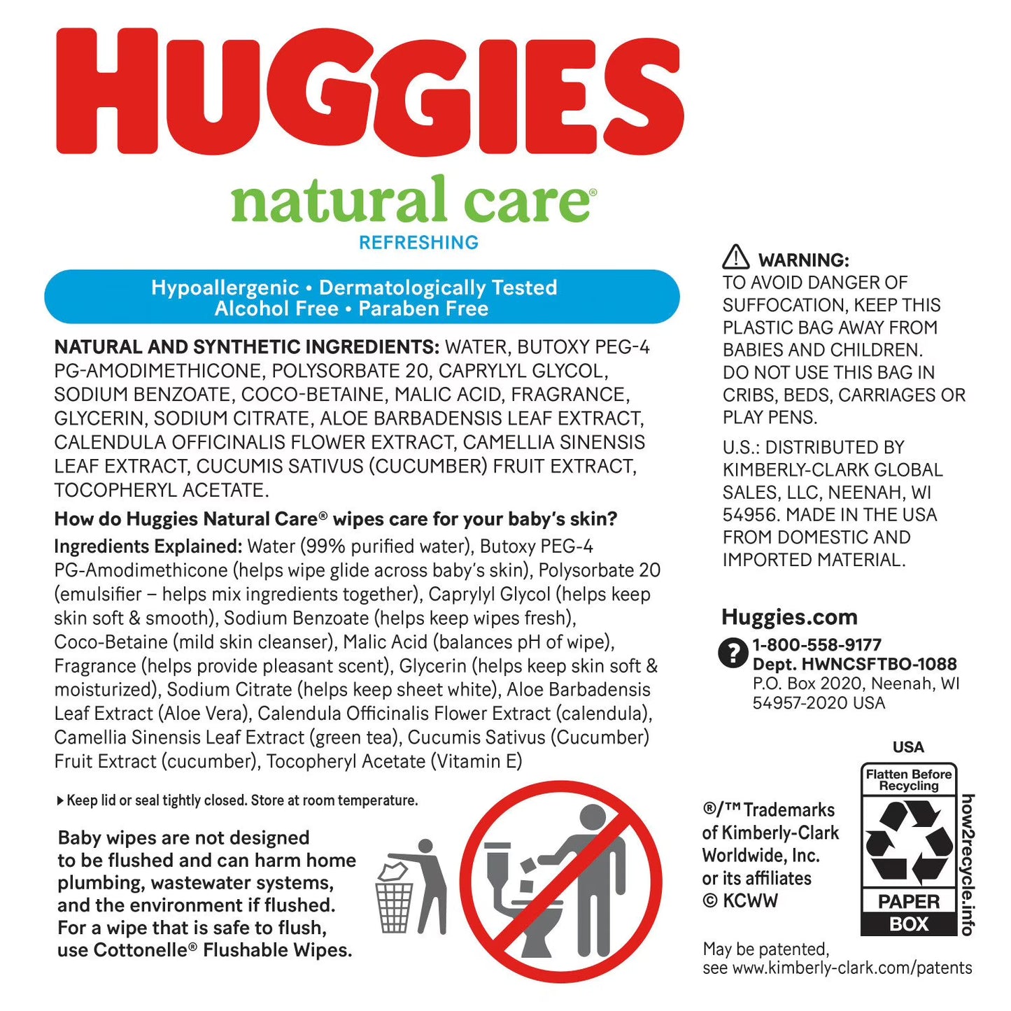 Huggies Natural Care Baby Wipes, Cucumber and Green Tea, 17 pk., 1088 Wipes