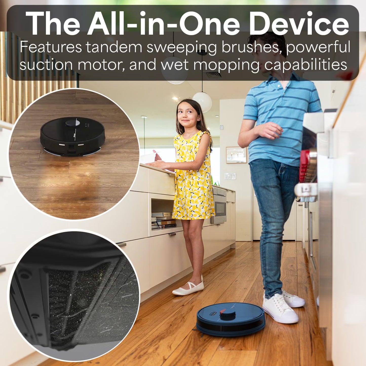 Bobsweep Dustin Self-Emptying Robot Vacuum & Mop with 100-Day Dock