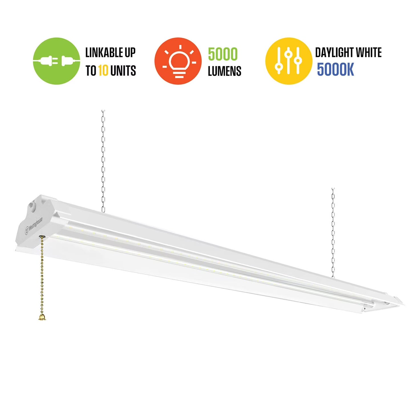 Westinghouse 4' 5000 Lumen LED Shop Light, White Finish, 4 pk.