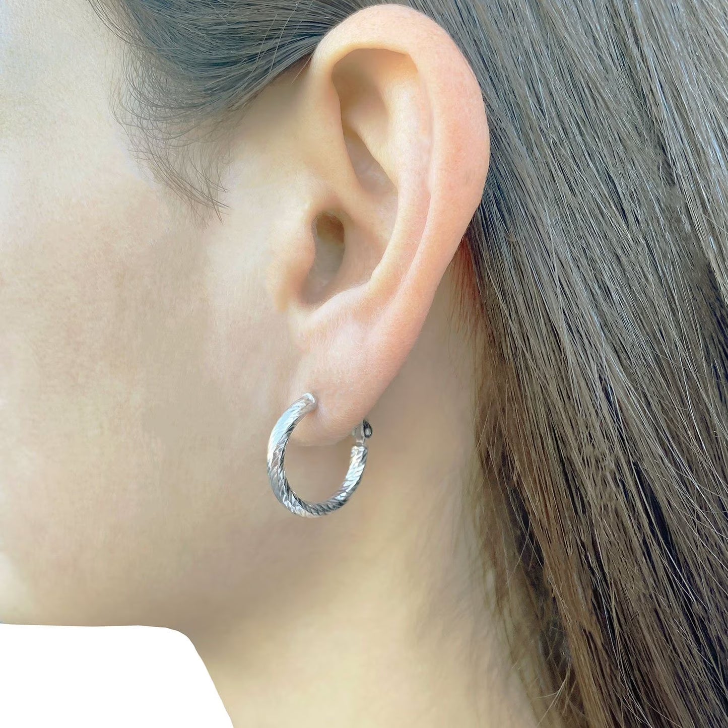 Italian Sterling Silver Hoop Earring Set