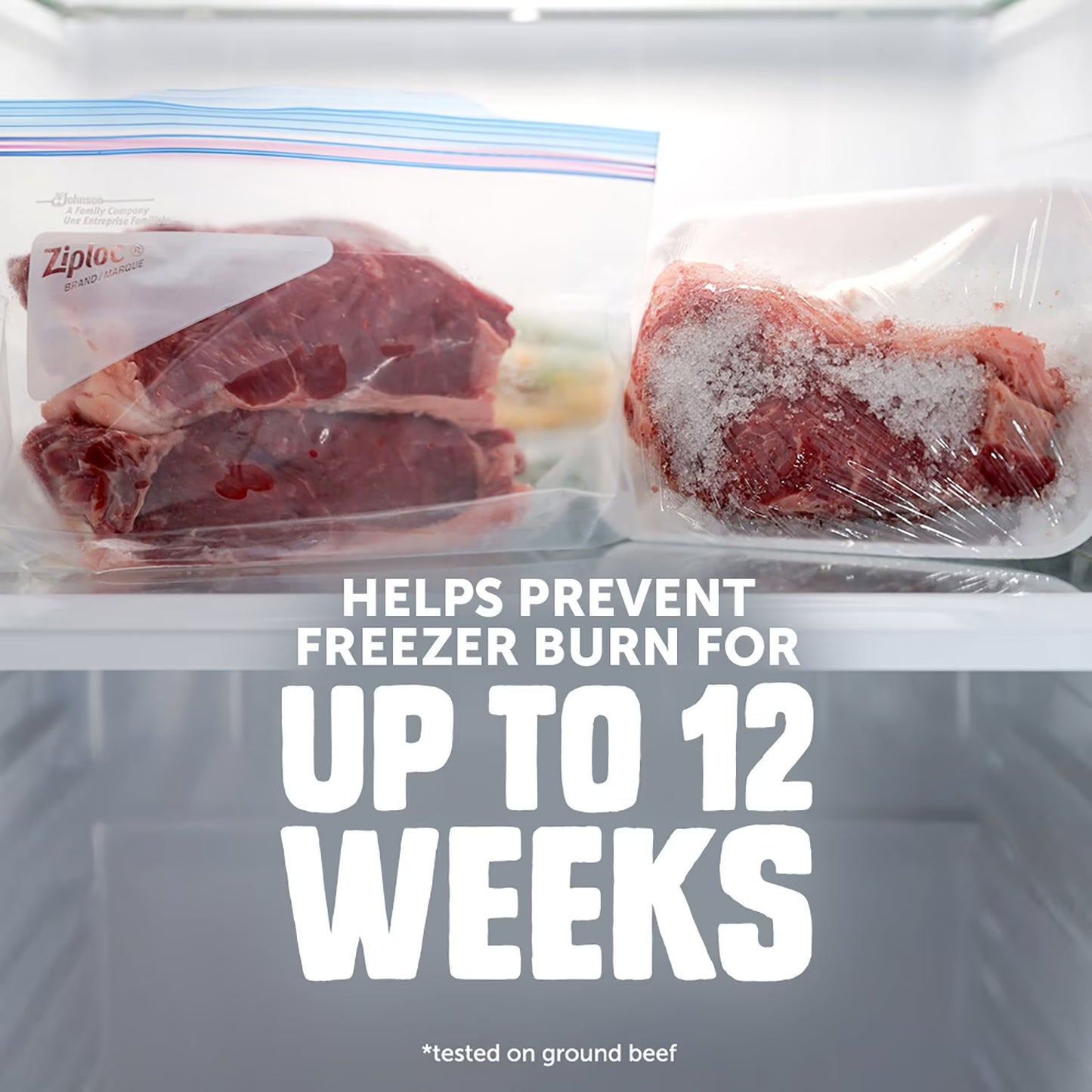 Ziploc Brand Half Gallon Freezer Storage Bags, Expandable Bottom, Grip ’n Seal Technology, 160 ct.