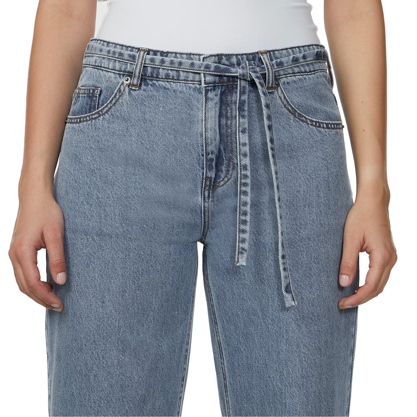 Buffalo Jeans Women's Wide Leg Belted Jean