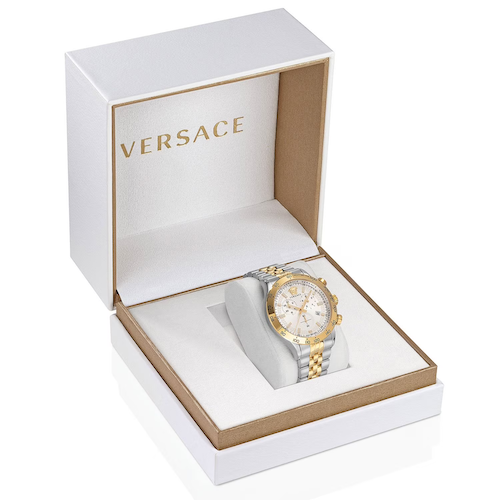 Versace Men's Hellenyium Chronograph Two-Tone Bracelet Watch, 44mm