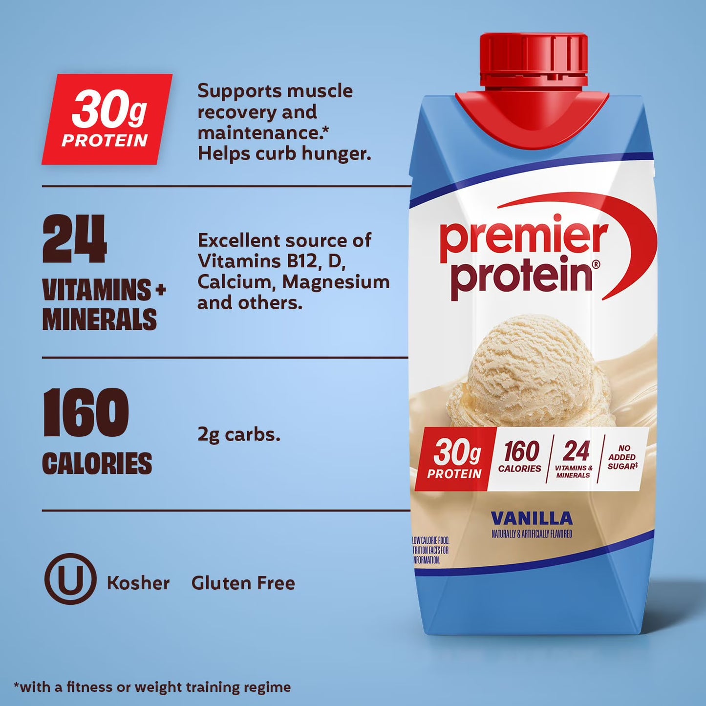 Premier Protein 30g High Protein Shake, Vanilla, 11 fl. oz., 15 pk.