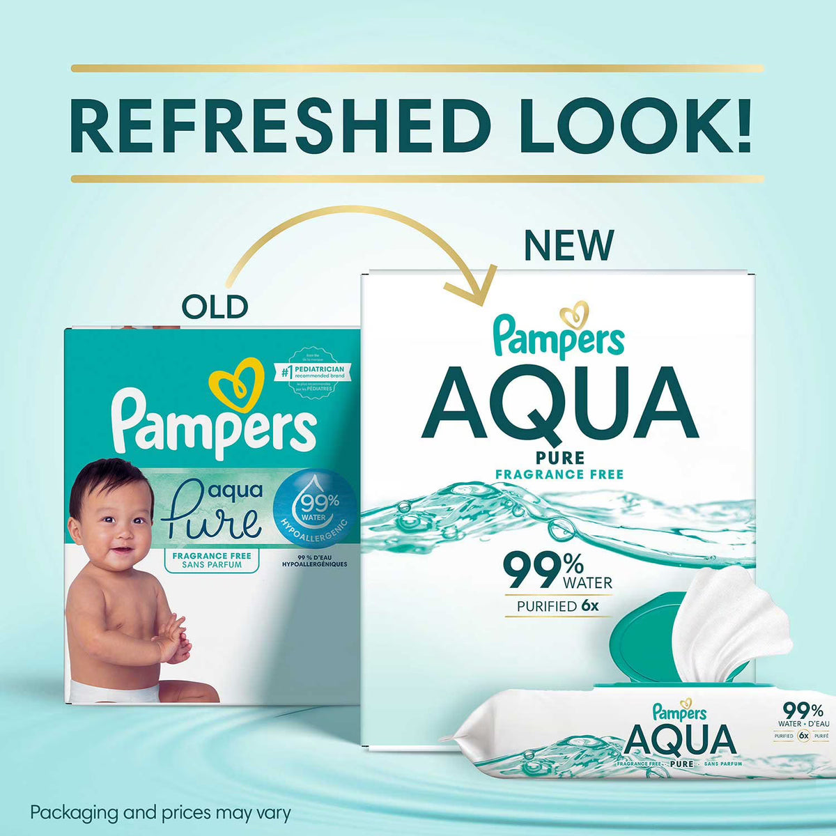 Pampers Aqua Pure Baby Wipes, Fragrance Free, 13 pk., 728 Wipes