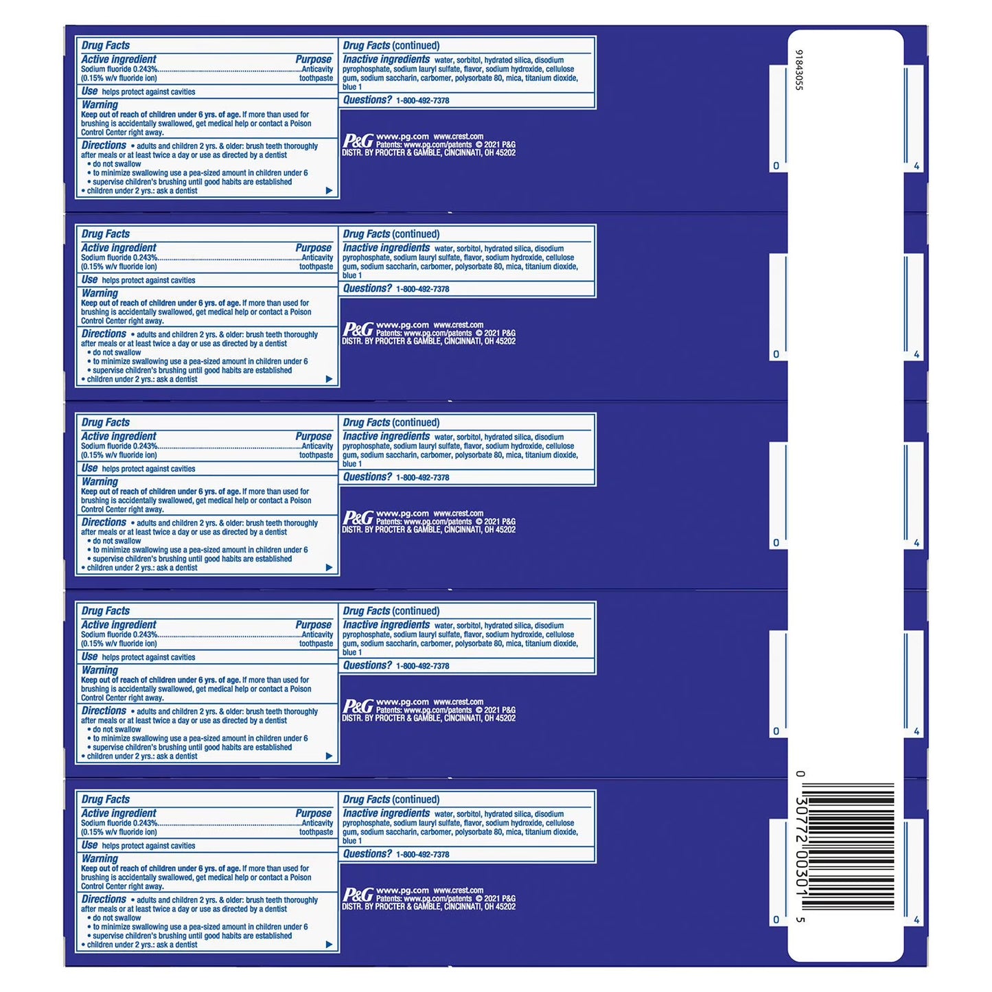 Crest 3D White Vivid Mint Ultra Whitening Toothpaste, 5.2 oz., 5 pk.