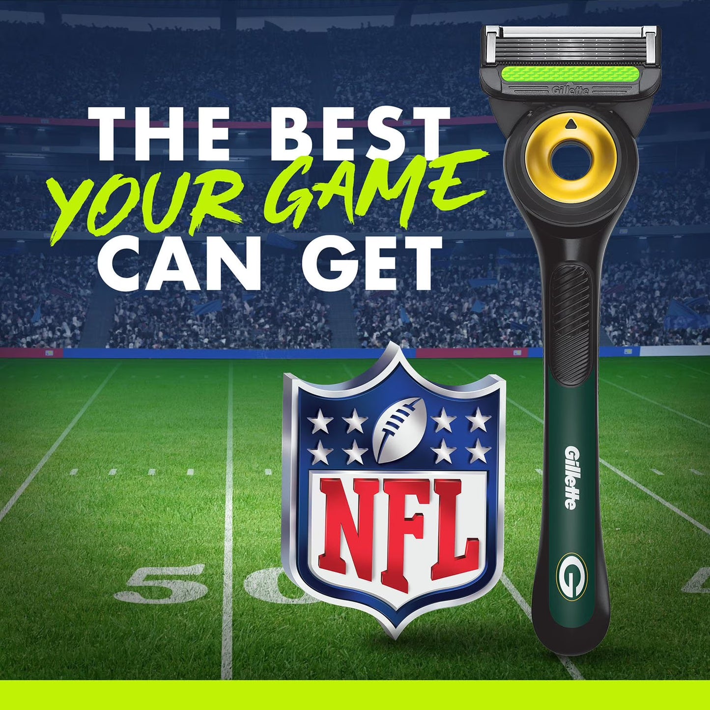 Gillette Labs NFL Green Bay Packers Men's Razor, Handle + 8 Cartridges