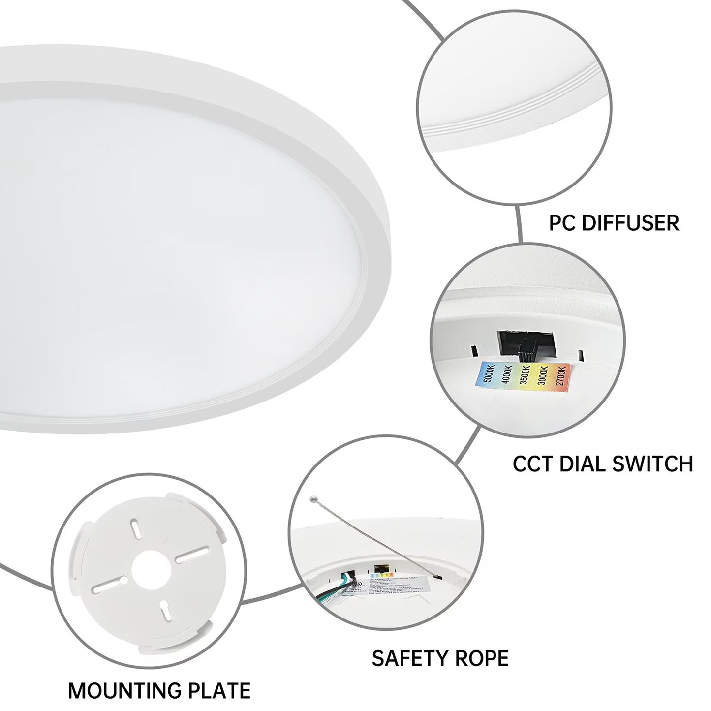 Cedar Hill 15" Ceiling Light 2500 Lumens, 2-Pack