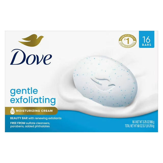 Dove Gentle Exfoliating Bar Soap, 3.75 oz., 16 ct.