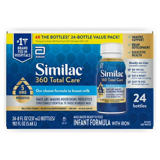 Similac 360 Total Care Infant Formula, Ready to Feed, 8 fl. oz., 24 ct.