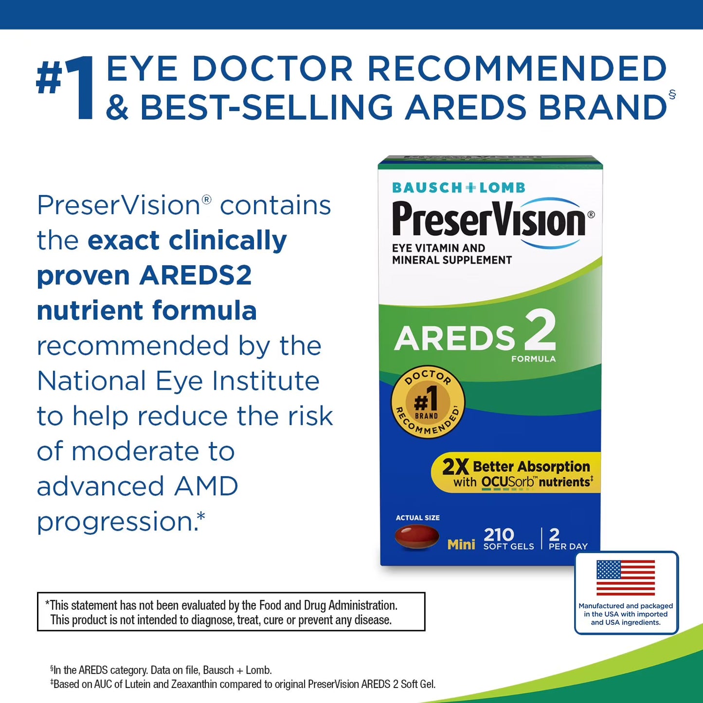 PreserVision AREDS 2 Formula Eye Vitamin Softgels, 210 ct.