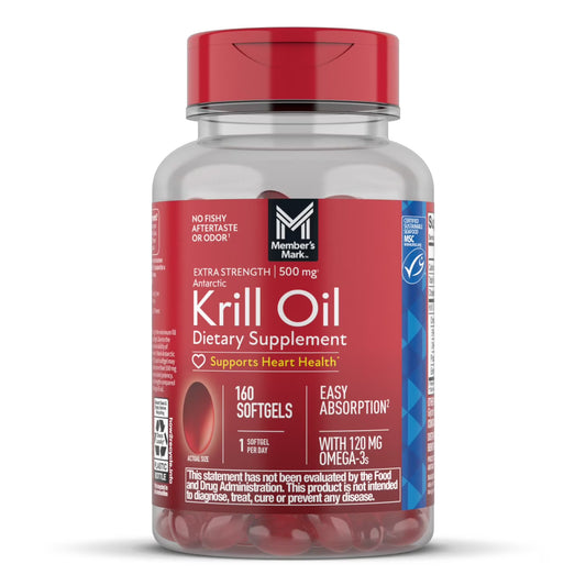 Extra Strength Antarctic Pure Omega-3 Krill Oil, 500 mg, 160 ct.