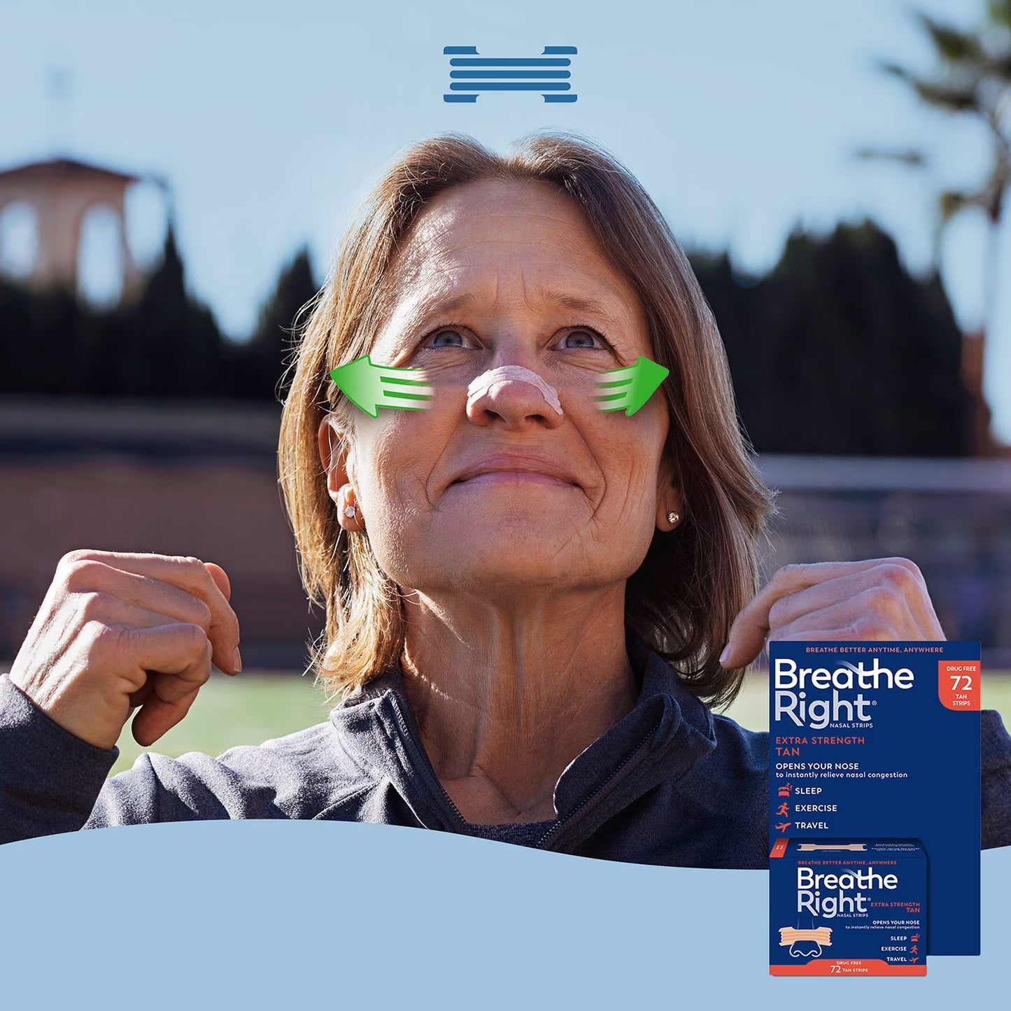 Breathe Right Extra Strength Nasal Strips, Tan, 72 ct.