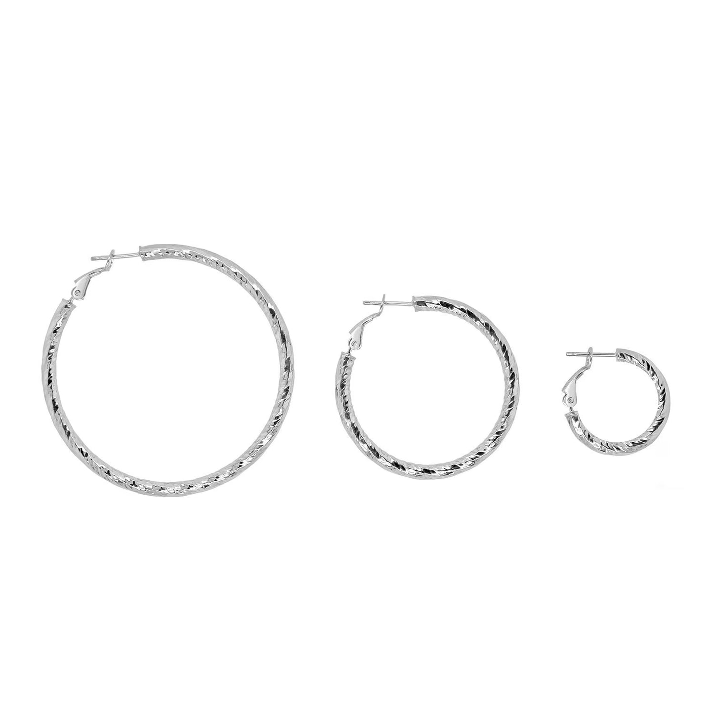 Italian Sterling Silver Hoop Earring Set