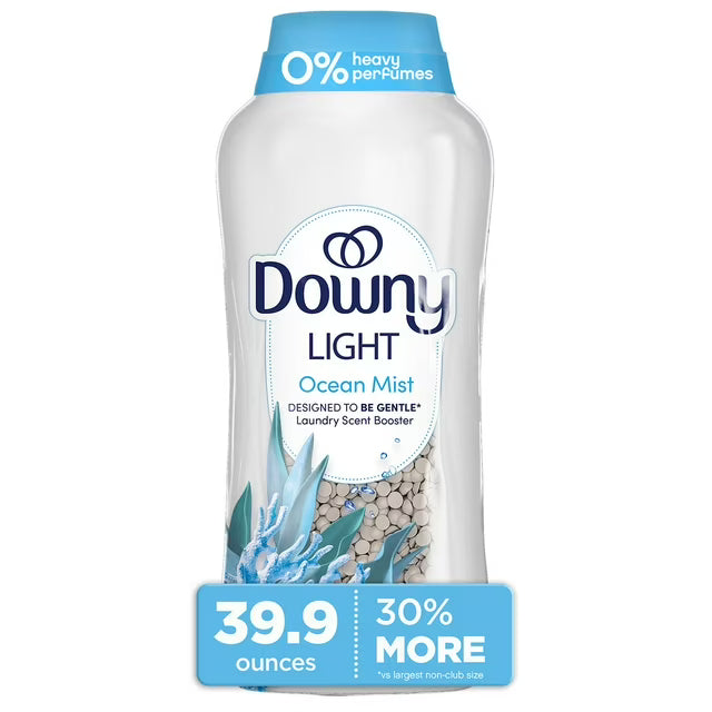 Downy Light Laundry In-Wash Scent Booster Beads, Ocean Mist Scent, 39.9 oz
