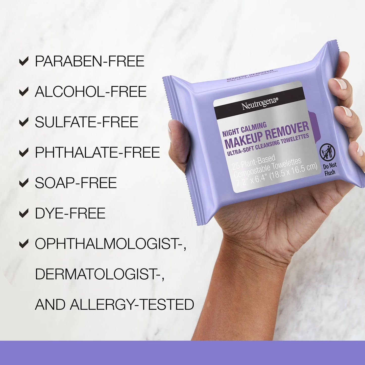 Neutrogena Makeup Remover & Night Calming Cleansing Towelettes, 25 ct., 5 pk.