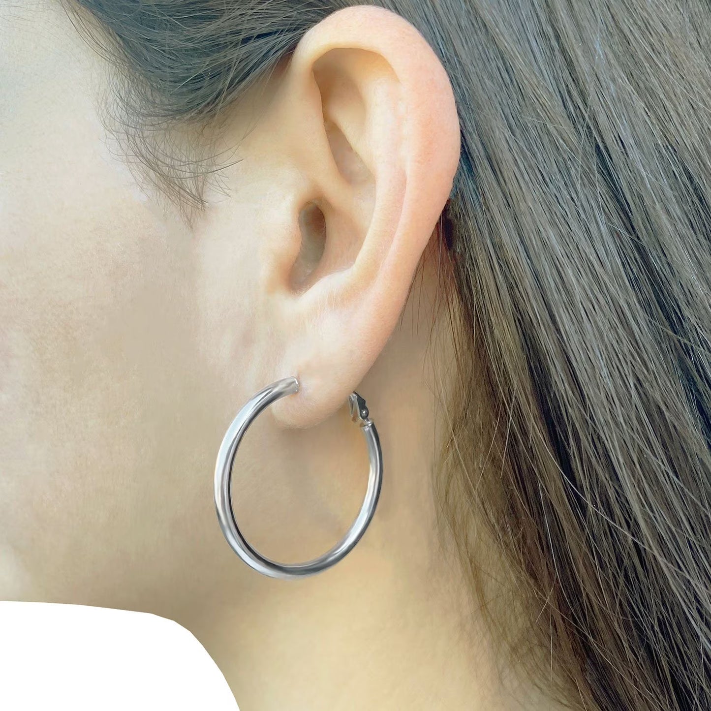 Italian Sterling Silver Hoop Earring Set