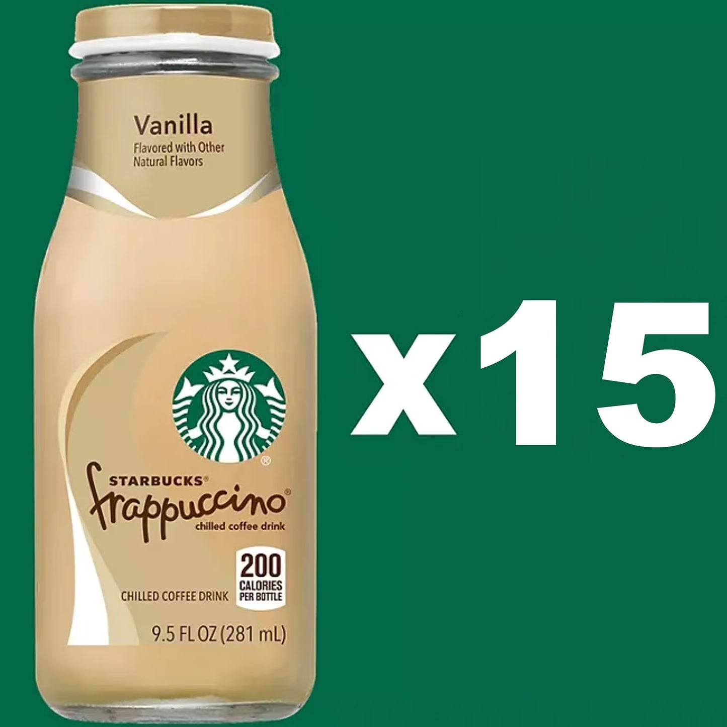 Starbucks Frappuccino Vanilla Coffee 9.5 fl. oz., 15 pk.