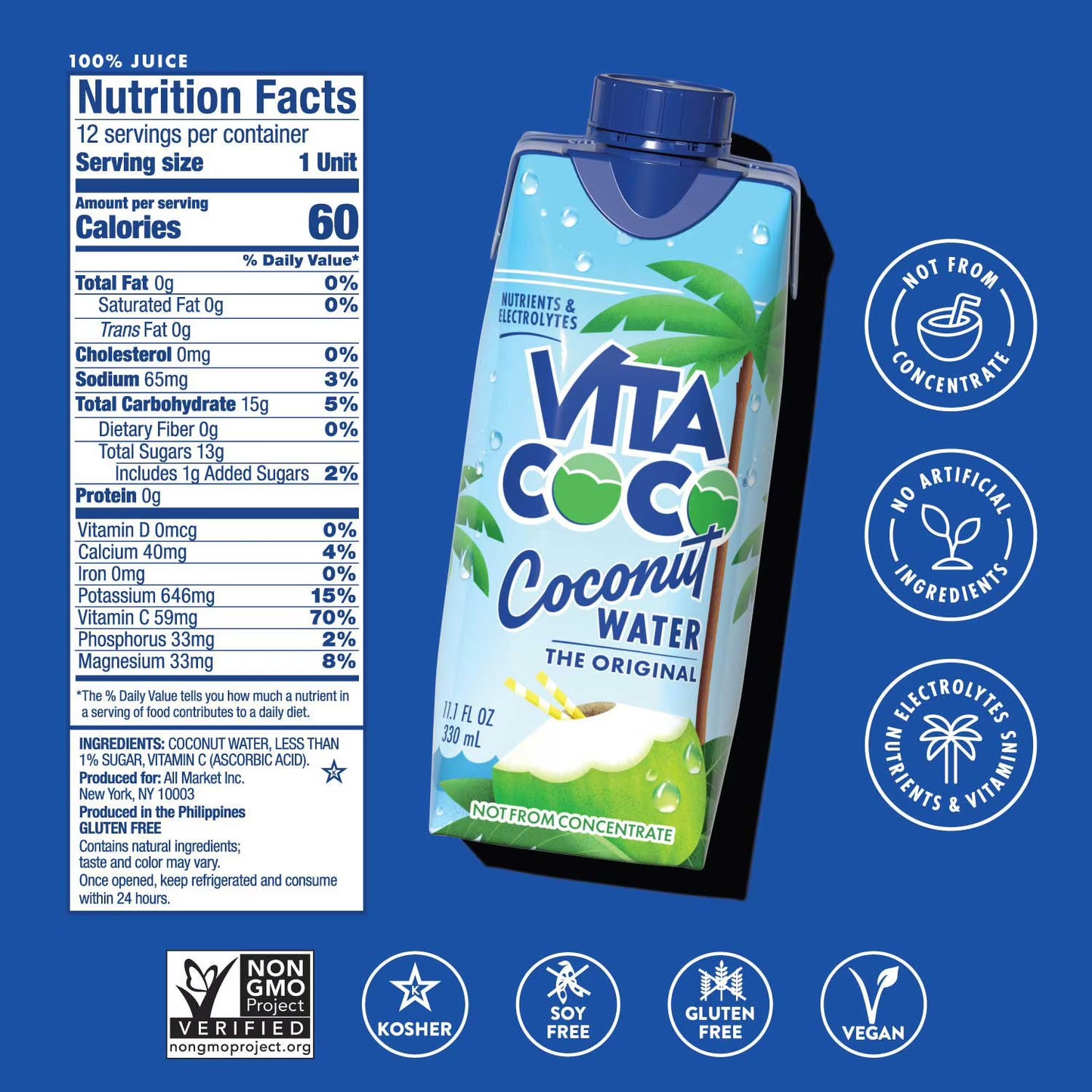 Vita Coco Coconut Water 11.1 fl. oz., 18 pk.