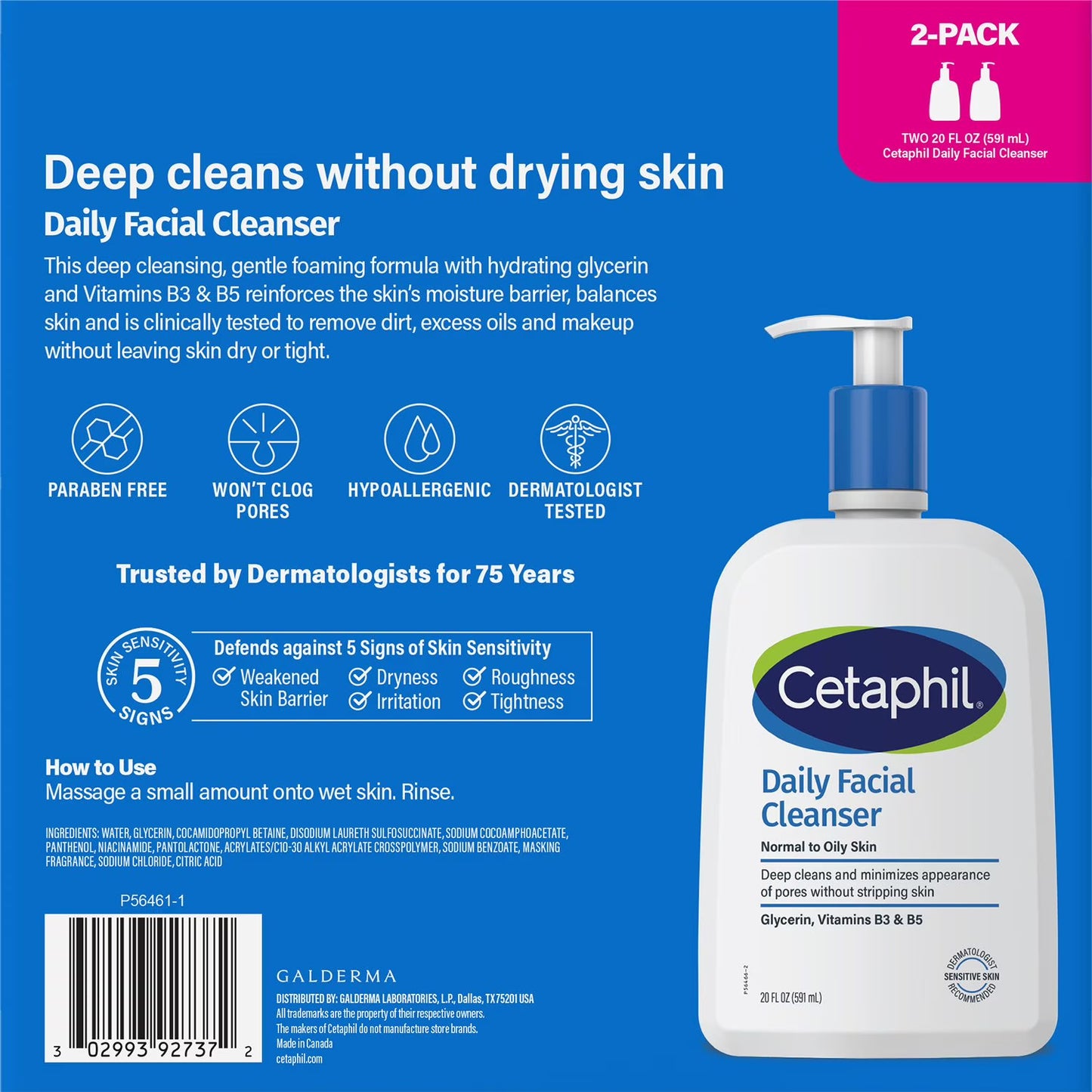 Cetaphil Daily Facial Cleanser, 20 fl. oz., 2 pk.