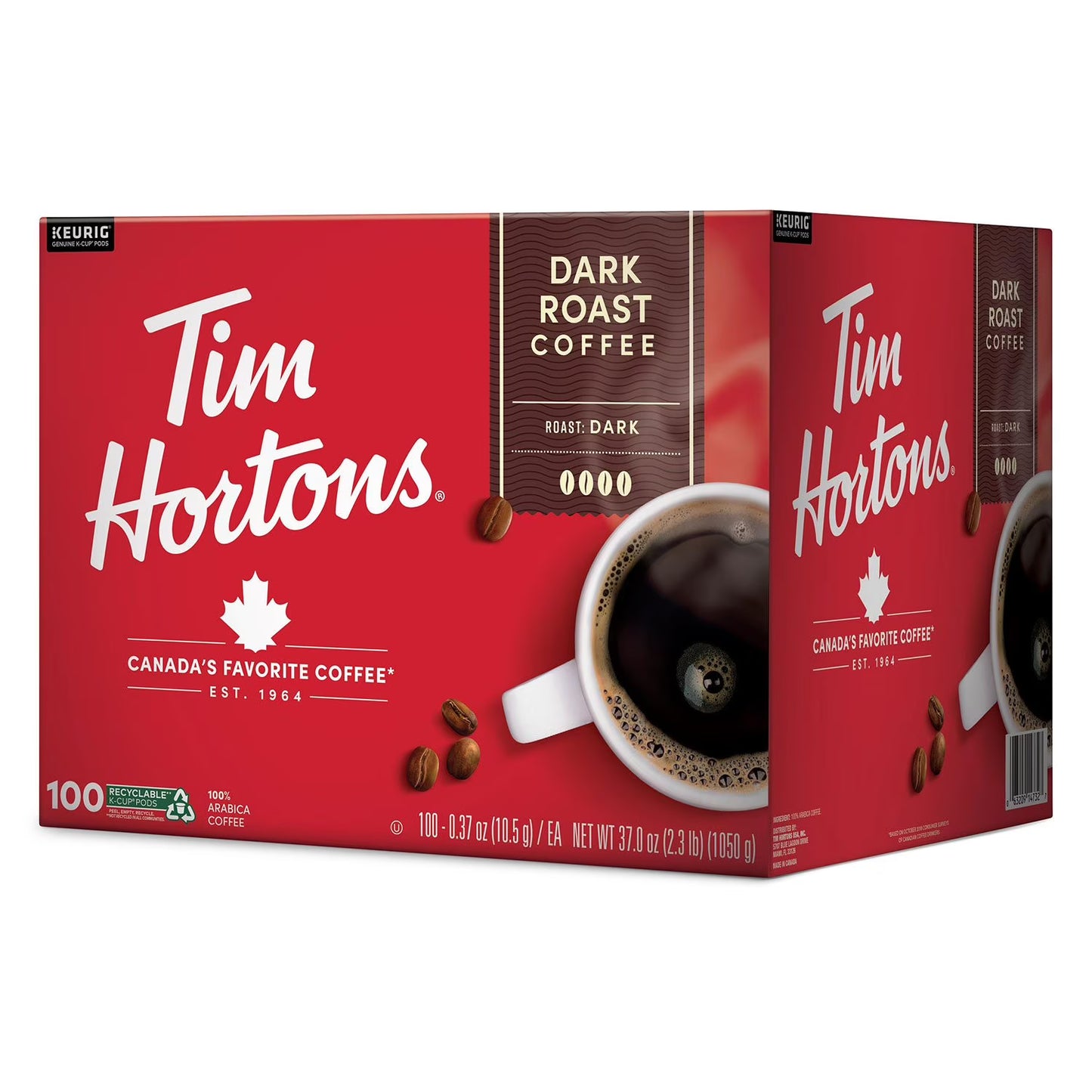 Tim Hortons Premium K-Cup Coffee Pods, Dark Roast, 100 ct.