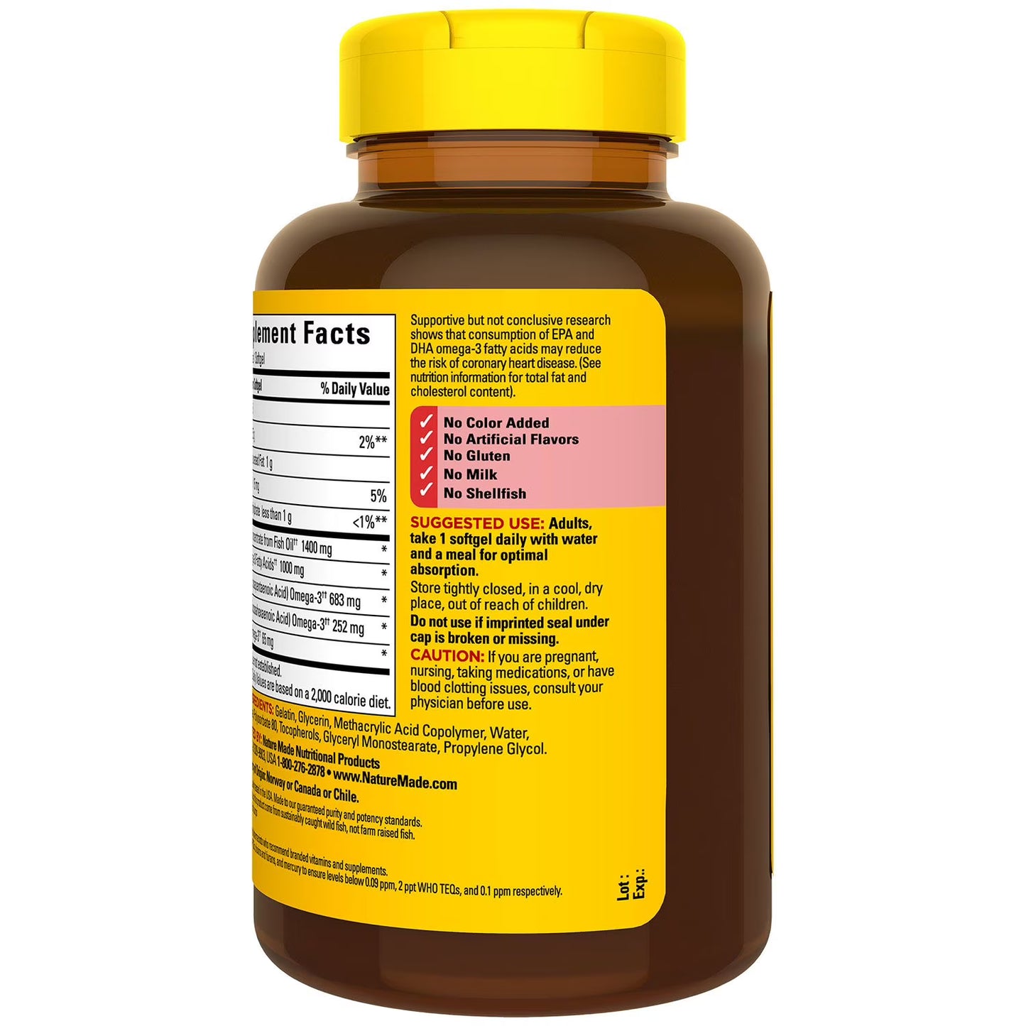 Nature Made Burp-Less Ultra Omega-3 Fish Oil Softgels, 130 ct.