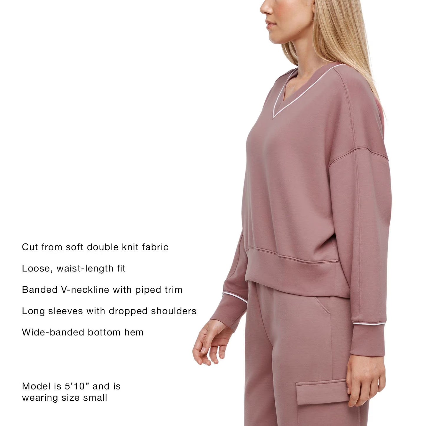 Express Women's V-Neck Pullover Sweatshirt