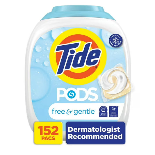 Tide PODS Free & Gentle Laundry Detergent Pacs, 152 Ct