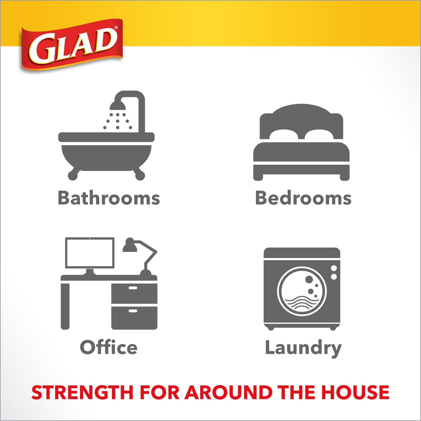 Glad Small Twist-Tie White Trash Bags, Fresh Clean Scent with Febreze Freshness, 4 gal., 156 ct.