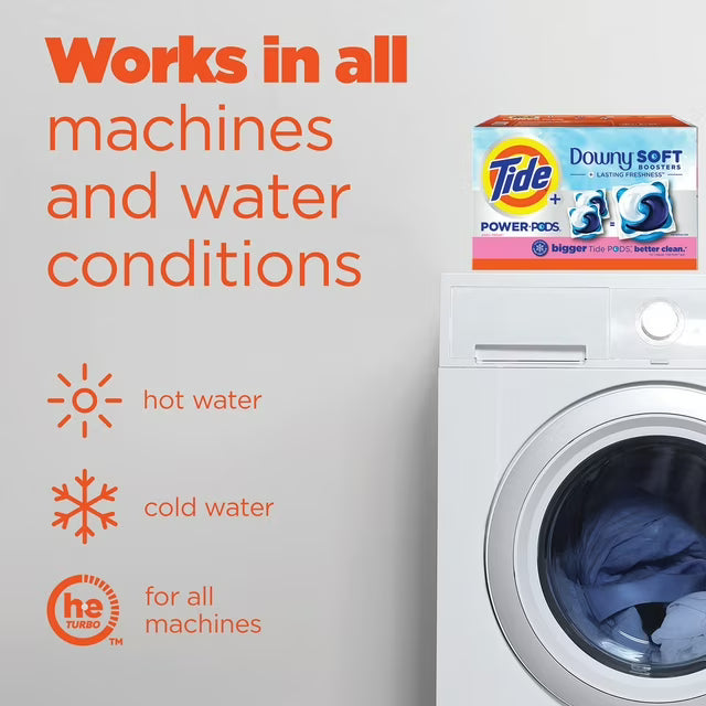 Tide Power PODs Downy Soft Boosters Laundry Detergent Pacs, April Fresh, 72 ct.