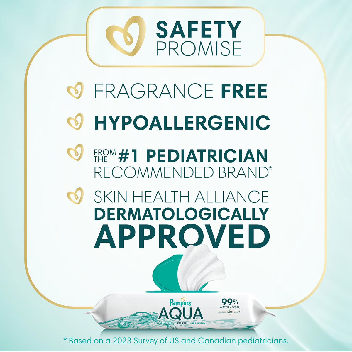Pampers Aqua Pure Baby Wipes, Fragrance Free, 13 pk., 728 Wipes