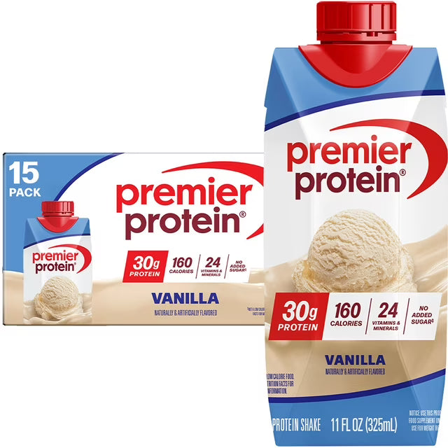 Premier Protein 30g High Protein Shake, Vanilla, 11 fl. oz., 15 pk.
